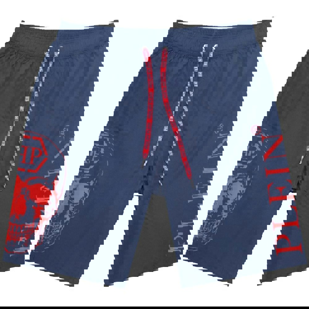 Philipp Plein PP Skull Navy Blue Swim Shorts