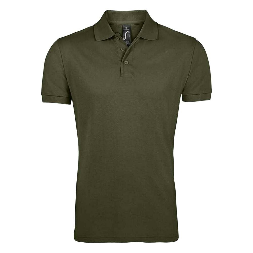 SOLs Mens Prime Pique Plain Short Sleeve Polo Shirt - Army - Army - 65% Polyester/35% Ringspun Cotton