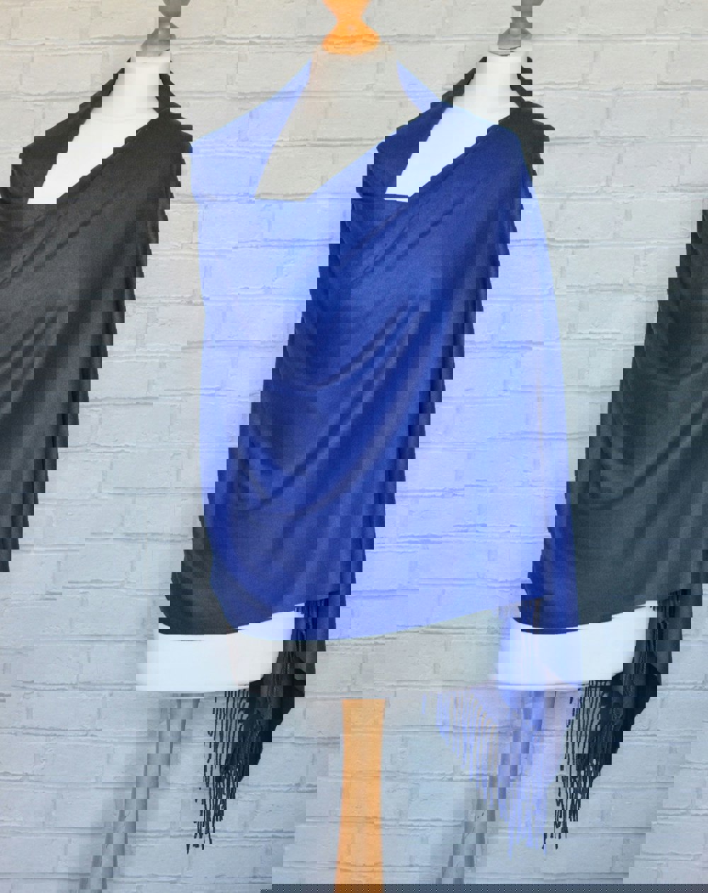 Antonia York Pashmina | Drew Super Soft Large Special Occasion Wrap with Tassels - Royal Blue