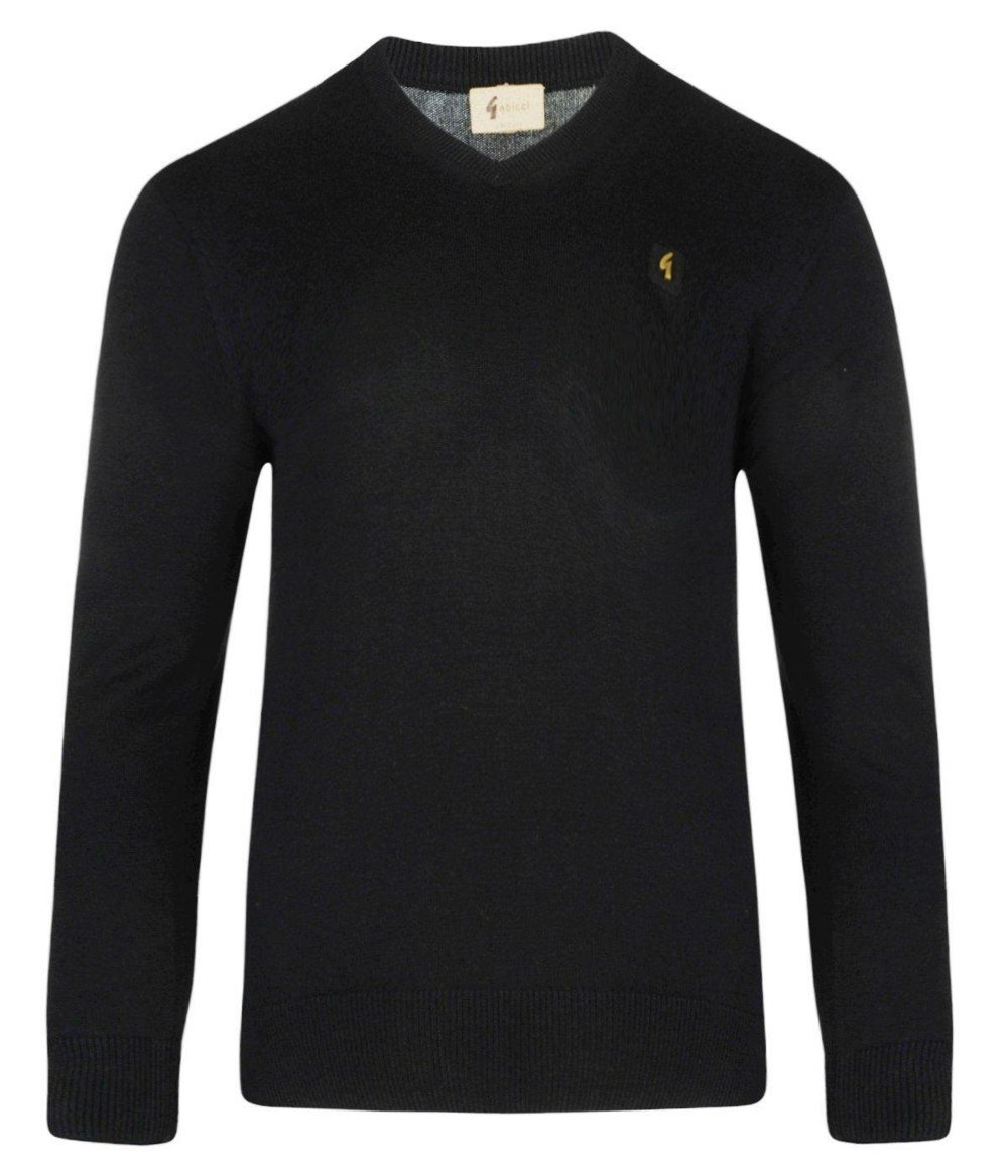 Gabicci V00GK06 Mens Brandon Vee Neck Sweater Gabicci Vintage - BLACK