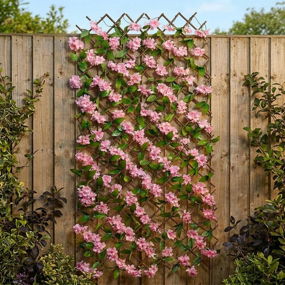 Garden Greatness Solar InLit Pink Blossom Garden Trellis
