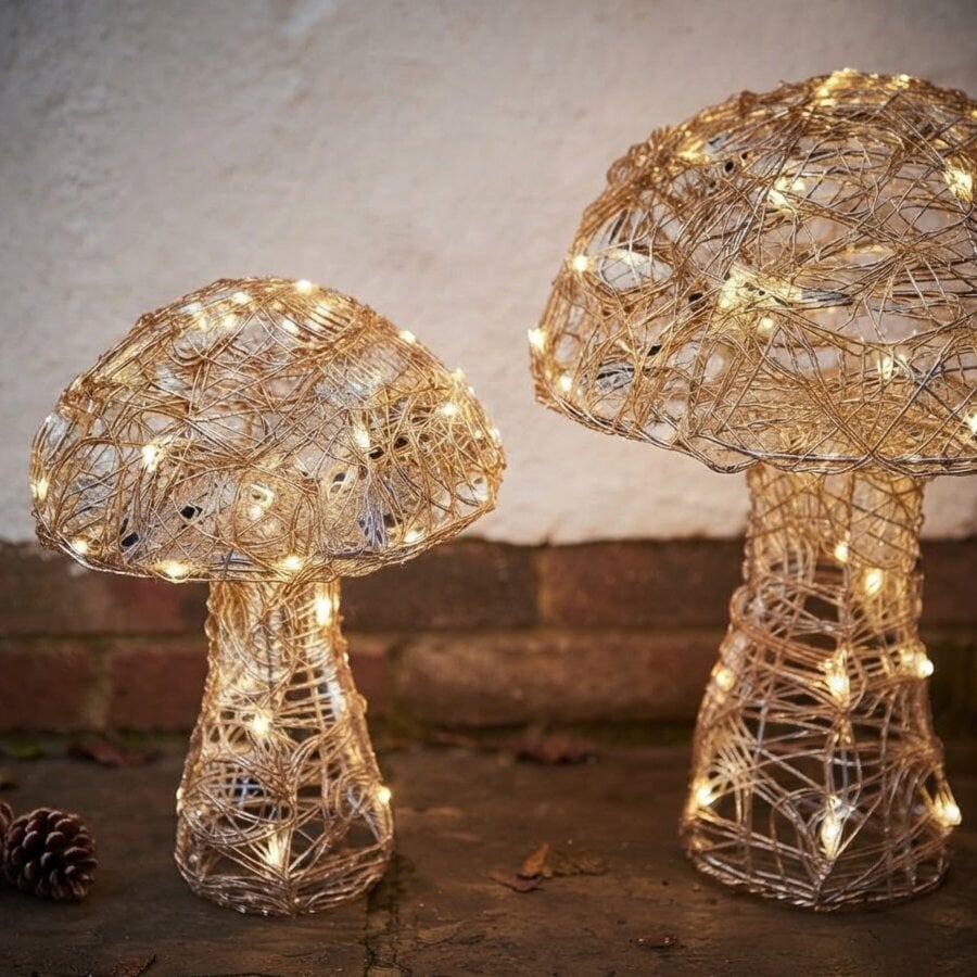 Garden Greatness Shimmering LED Mushroom Lights Set