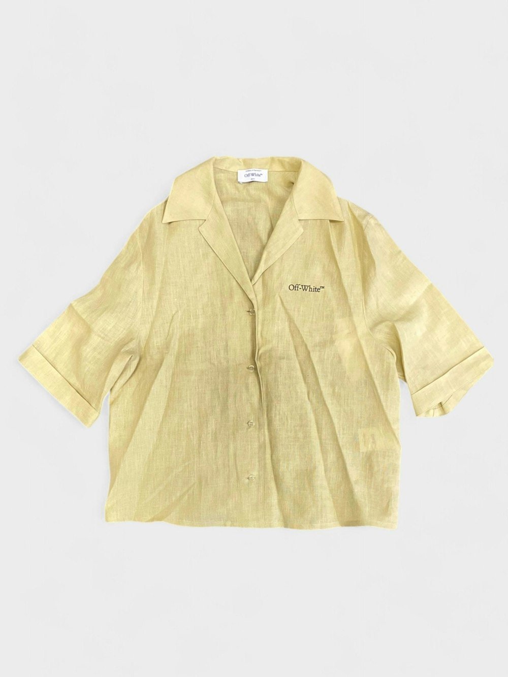 Off - White Staff Linen Shirt Beige - Supplied FashionOff White