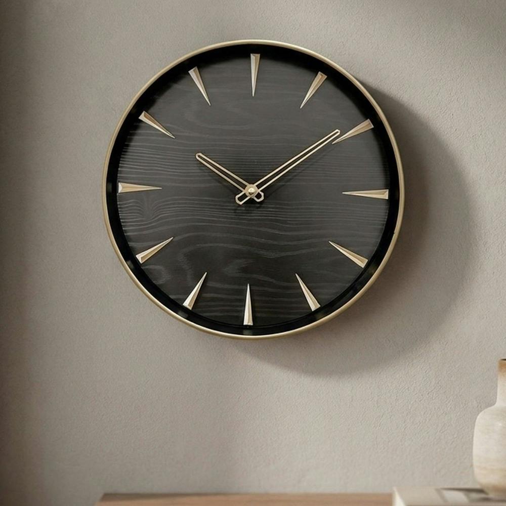Garden Greatness Timeless Black & Gold Modern Wall Clock