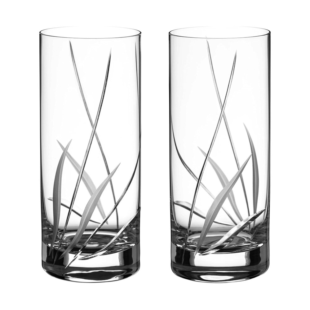 Diamante Meadow Collection Hi Ball Glasses - Set of 2