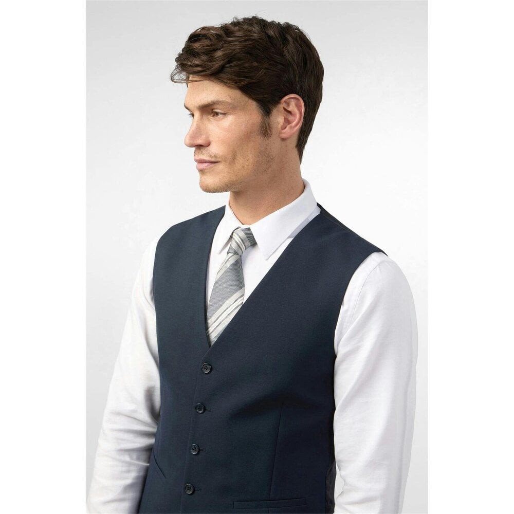 Limehaus Slim Fit Navy Stretch Waistcoat