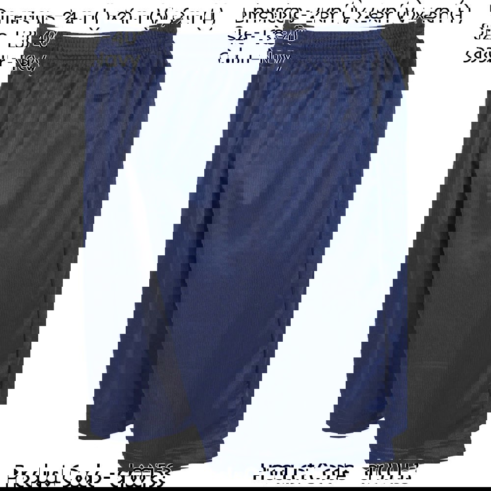 L - NAVY Adult Sports Micro Stripe Training Shorts Bottoms - Unisex Football