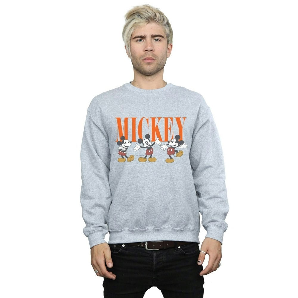 Disney Mens Mickey Mouse Poses Sweatshirt - Sports Grey