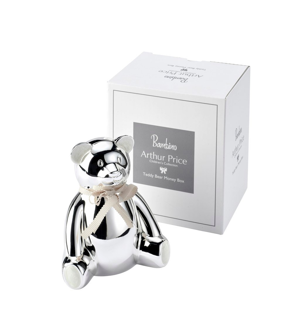Arthur Price Bambino 'Teddy Bear' Silver Plated Money Box Luxury Children's Gift