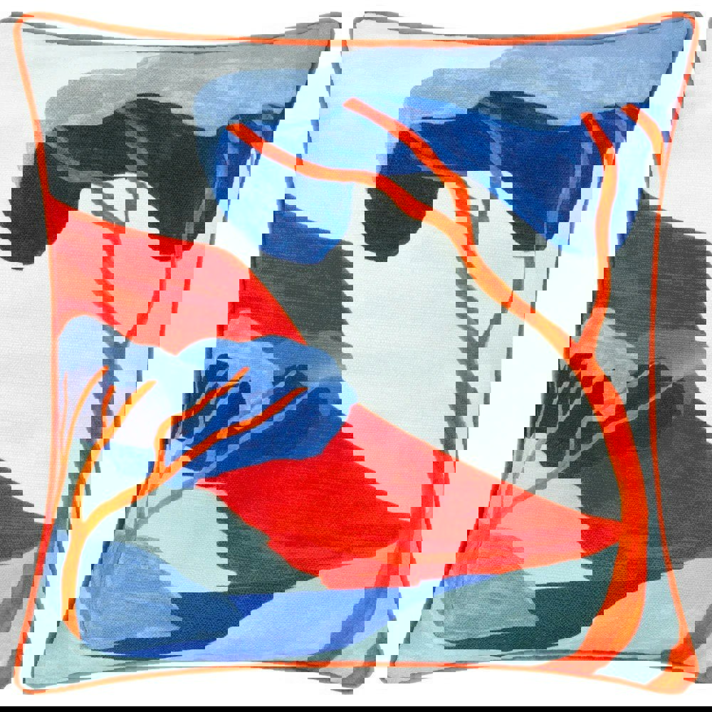 Furn D'Azure Piped Abstract Cushion Cover - Multicoloured