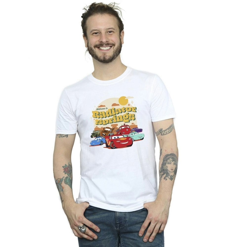 Disney Mens Cars Radiator Springs Group T-Shirt - White
