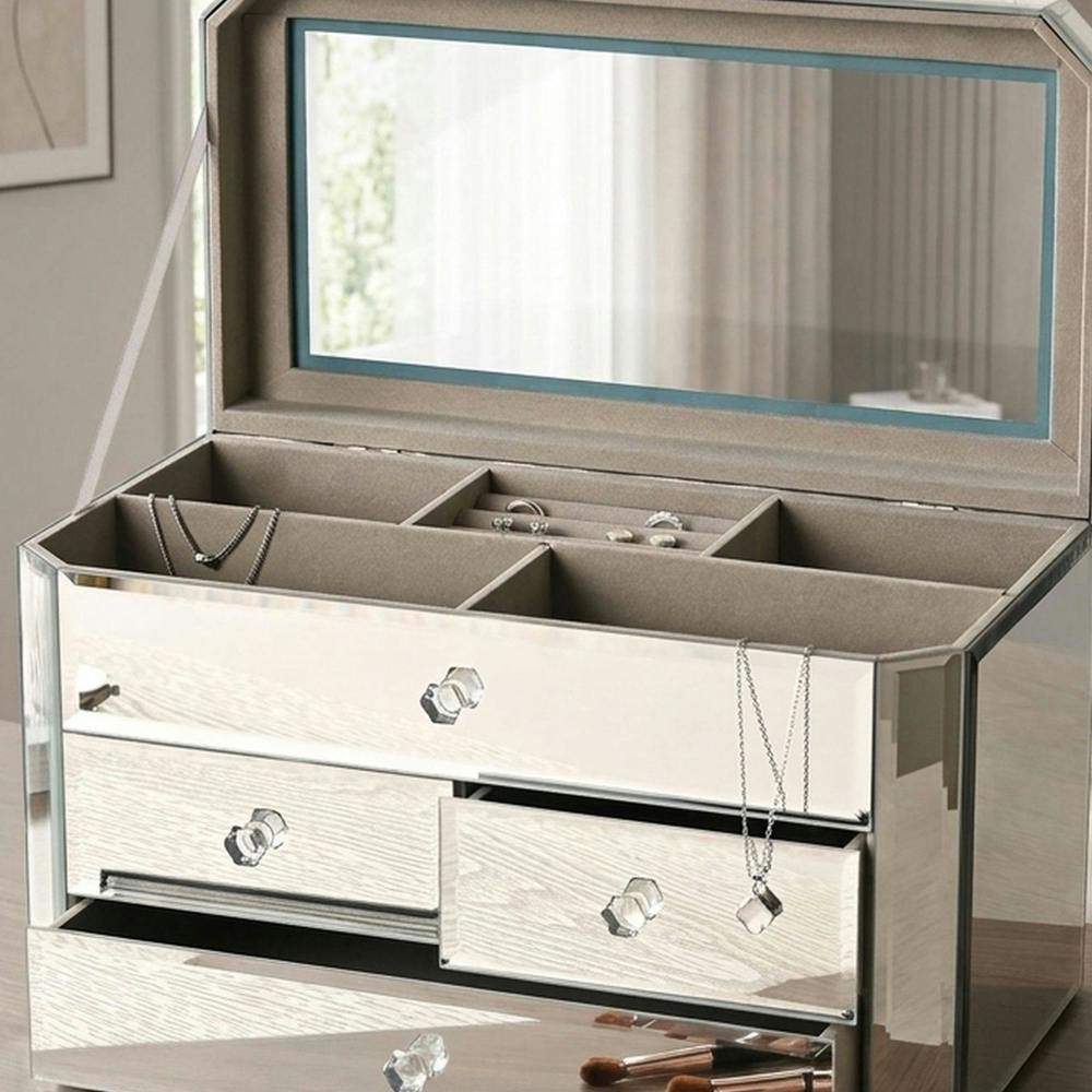 Garden Greatness 4 Drawer Mirror Glass Jewellery Box