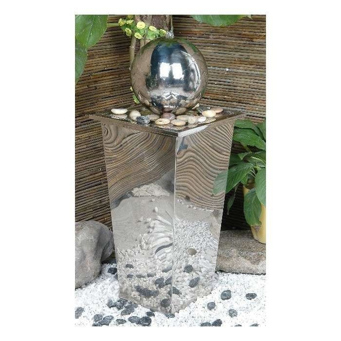 Tranquillity Water Features Sphere & Stainless Column Solar Water Feature