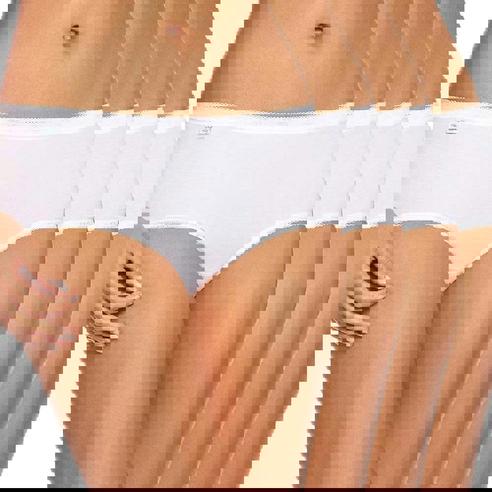 Sloggi - Basic 4 Pack Midi Brief, White - Boxers - and - Briefs.net