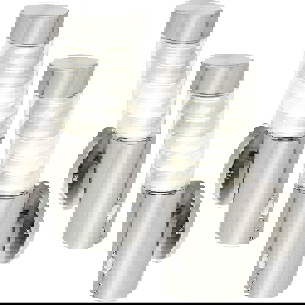 2 PACK IP44 Outdoor LED Light Brushed Steel Spiralled Outdoor PIR Wall Lamp Loops