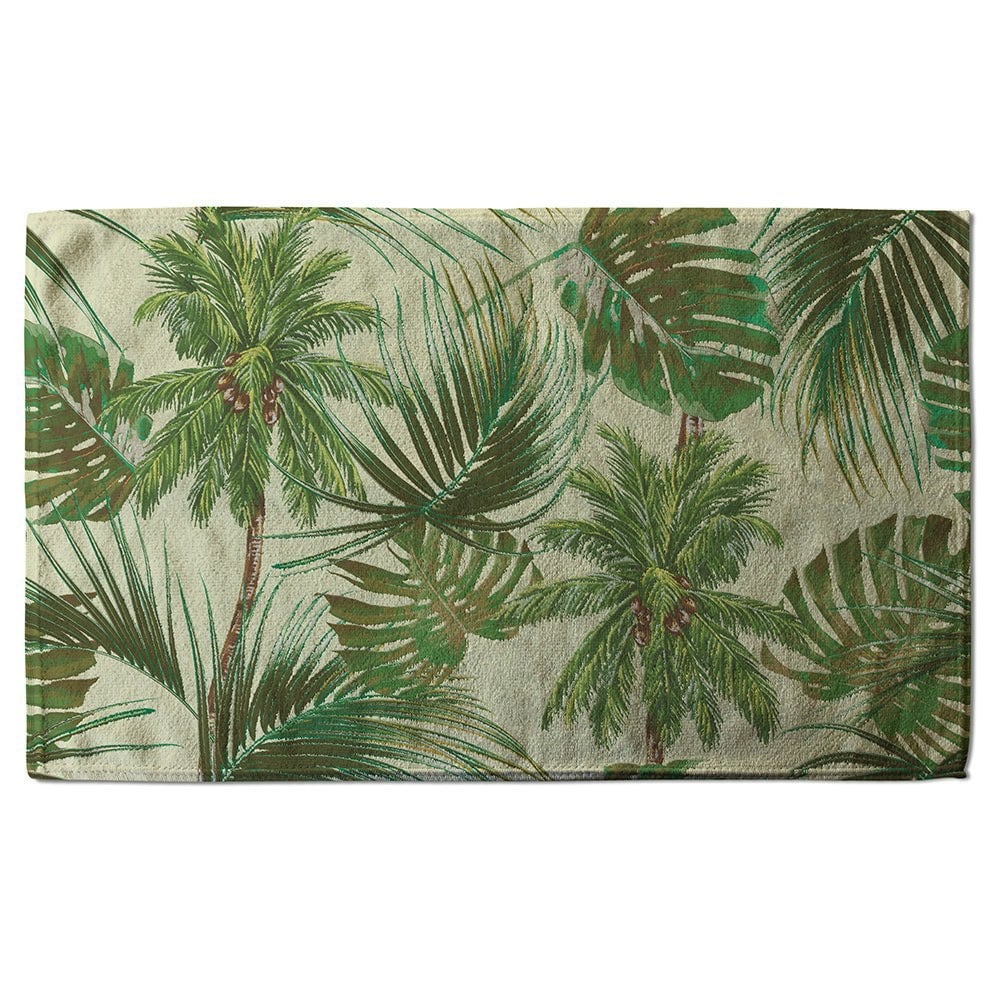 Benjamin Tate Design Tropical Leaves on Yellow (Bath Towel)
