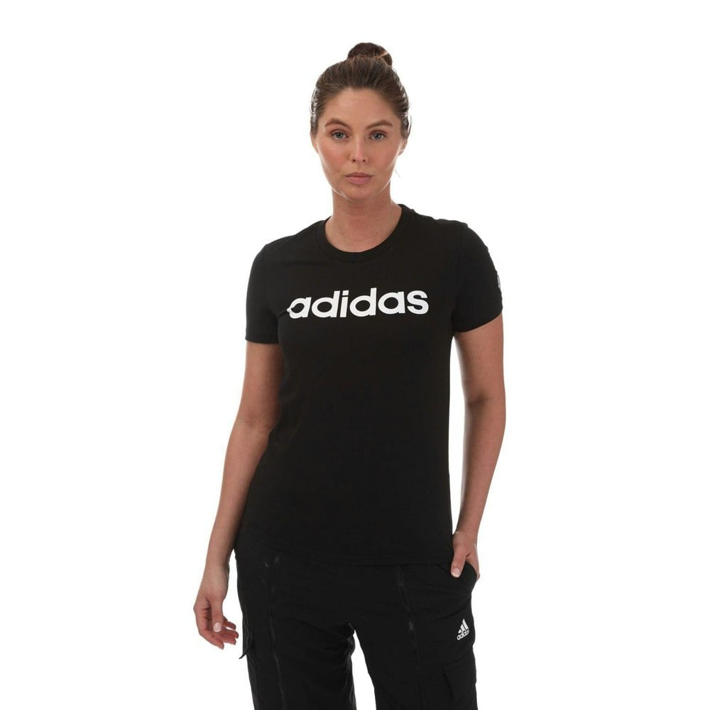 Adidas Womens Essentials Logo Slim T-Shirt - Black/White
