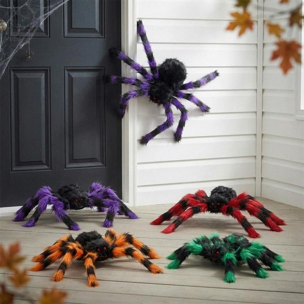Garden Greatness Set of Five Creepy Fluffy Halloween Spiders