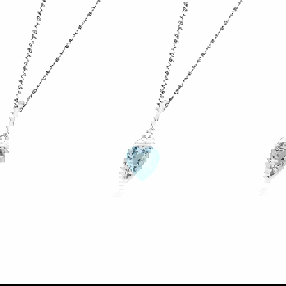 270P028702925 Essential Heart Shaped Blue Topaz Pendant in 925 Sterling Silver 1