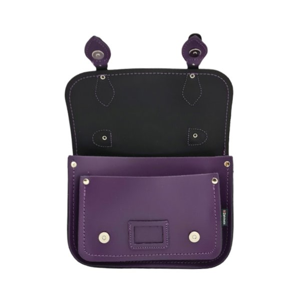 Zatchels Leather Midi Satchel - Purple