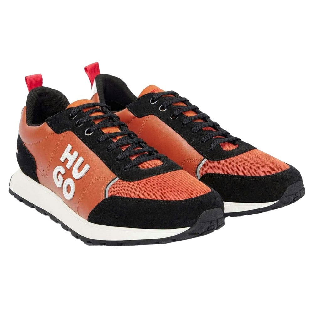 Hugo Mens Icelin Running Suede Trainers - Orange