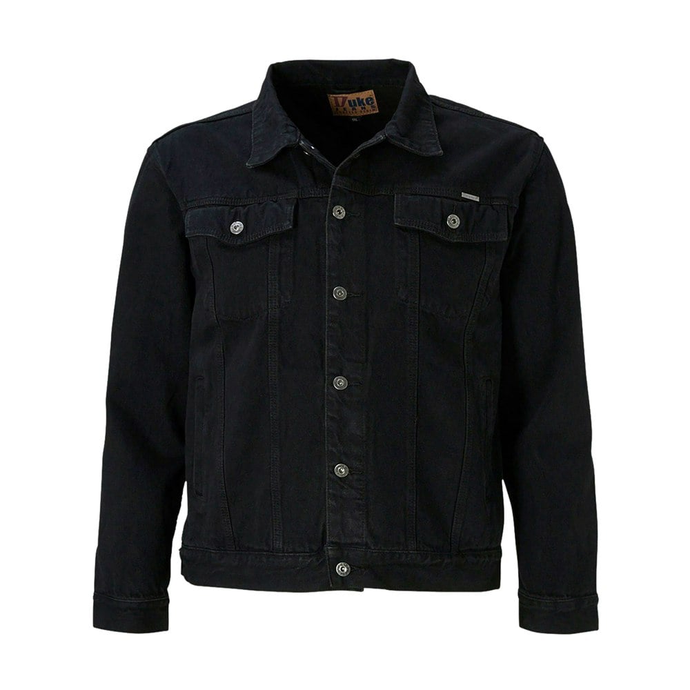 Duke Mens D555 London Trucker Western Denim Kingsize Jacket - Black