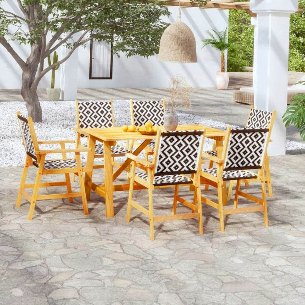 Berkfield 7 Piece Garden Dining Set Solid Acacia Wood