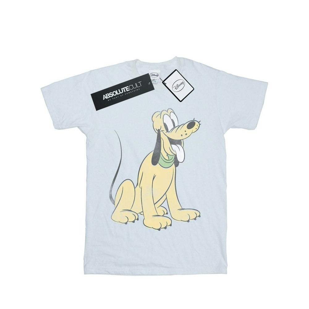 Disney Mens Pluto Sitting T-Shirt - White