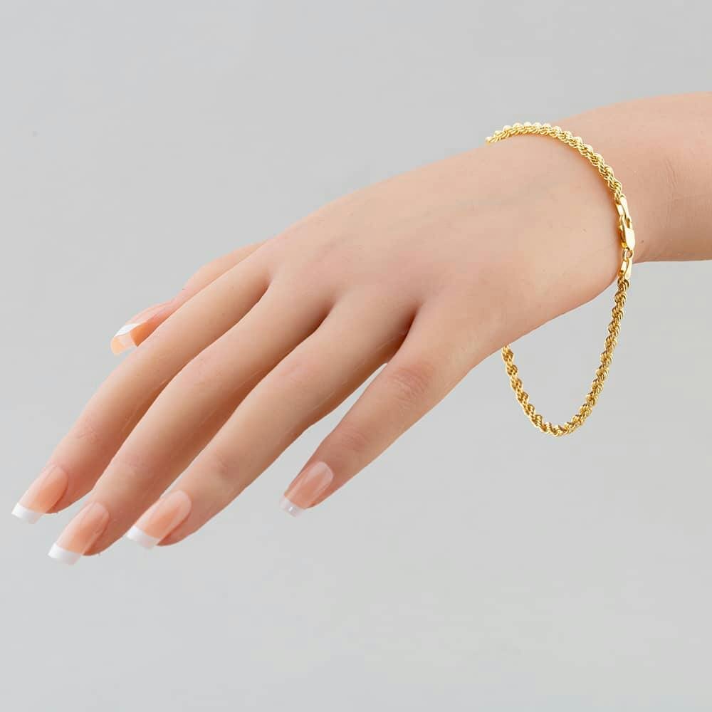 T. H. Baker 9ct Yellow Gold Rope Chain Bracelet HLRP-320-9Y-8.5