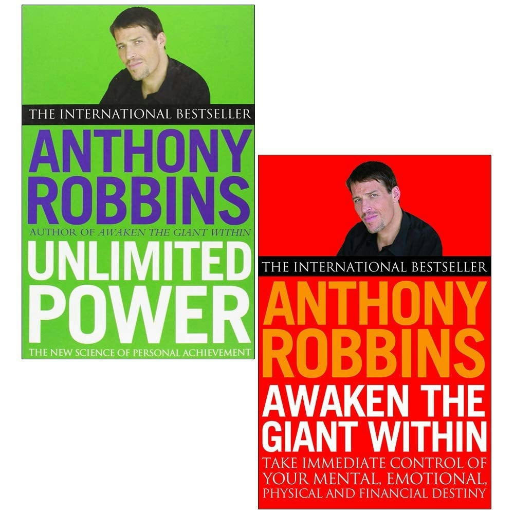 Tony Robbins 2 Book Set Awaken The Giant Within, Unlimited Power