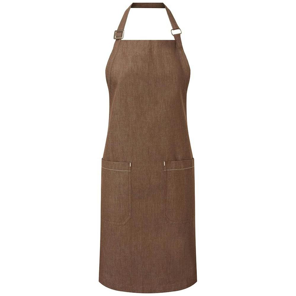 Premier Organic Cotton Full Apron - Brown Denim - One Size - Brown Denim - 100% Mixed