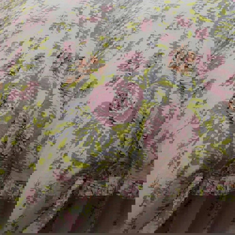 Belledorm Rose Boutique Duvet Cover - Ivory/Pink/Green