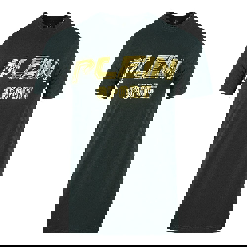 Plein Sport Gold Logo Black T-Shirt - Nova Clothing
