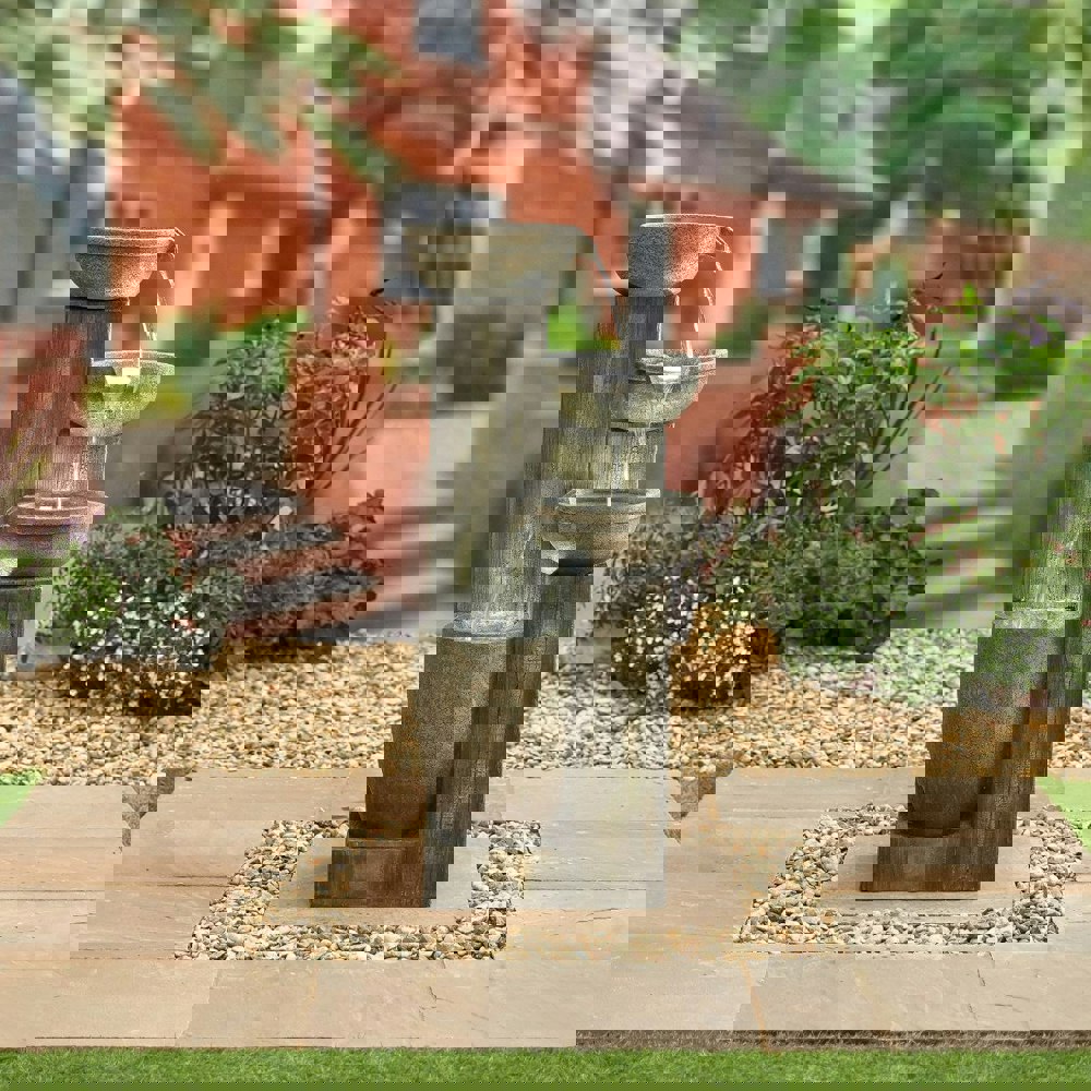 Tranquillity Water Features Ash Columns with Lights Modern Water Feature