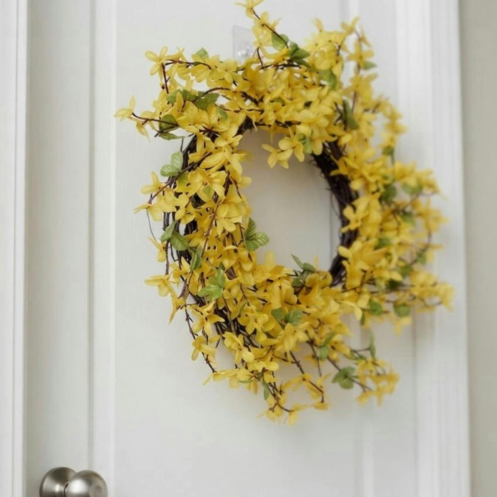 Garden Greatness Forsythia Decorative Autumn Door Wreath
