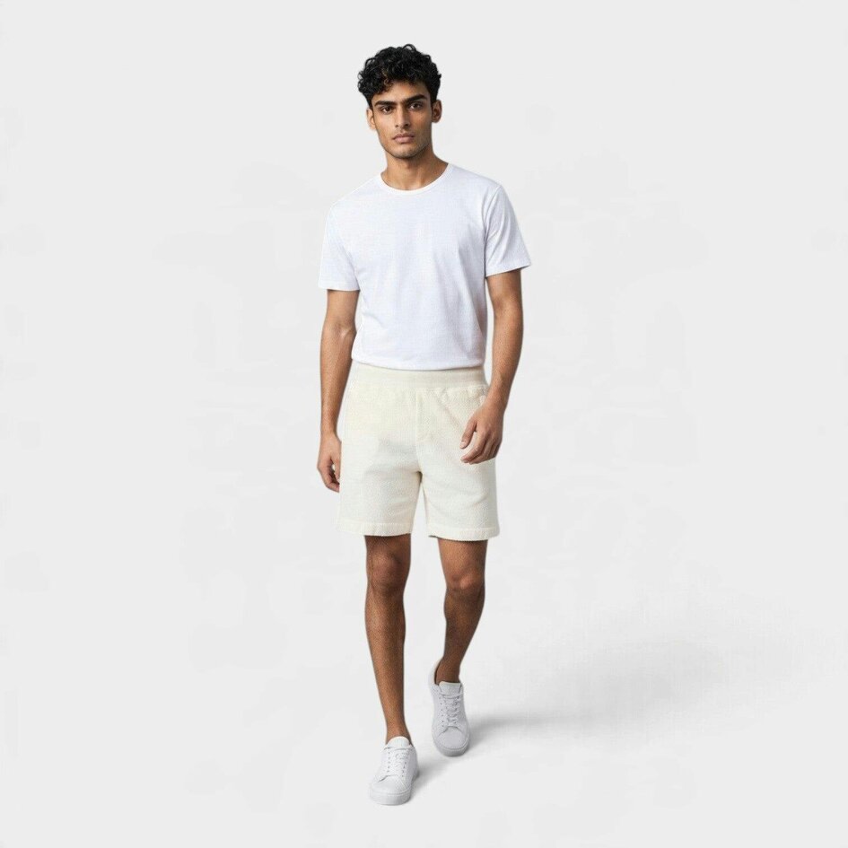 Orlebar Brown Afador Mix Texture Shorts White Sand