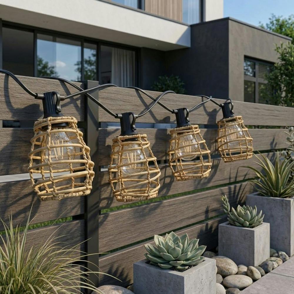 Garden Greatness Lumi 10 Pack Rattan Solar String Lights