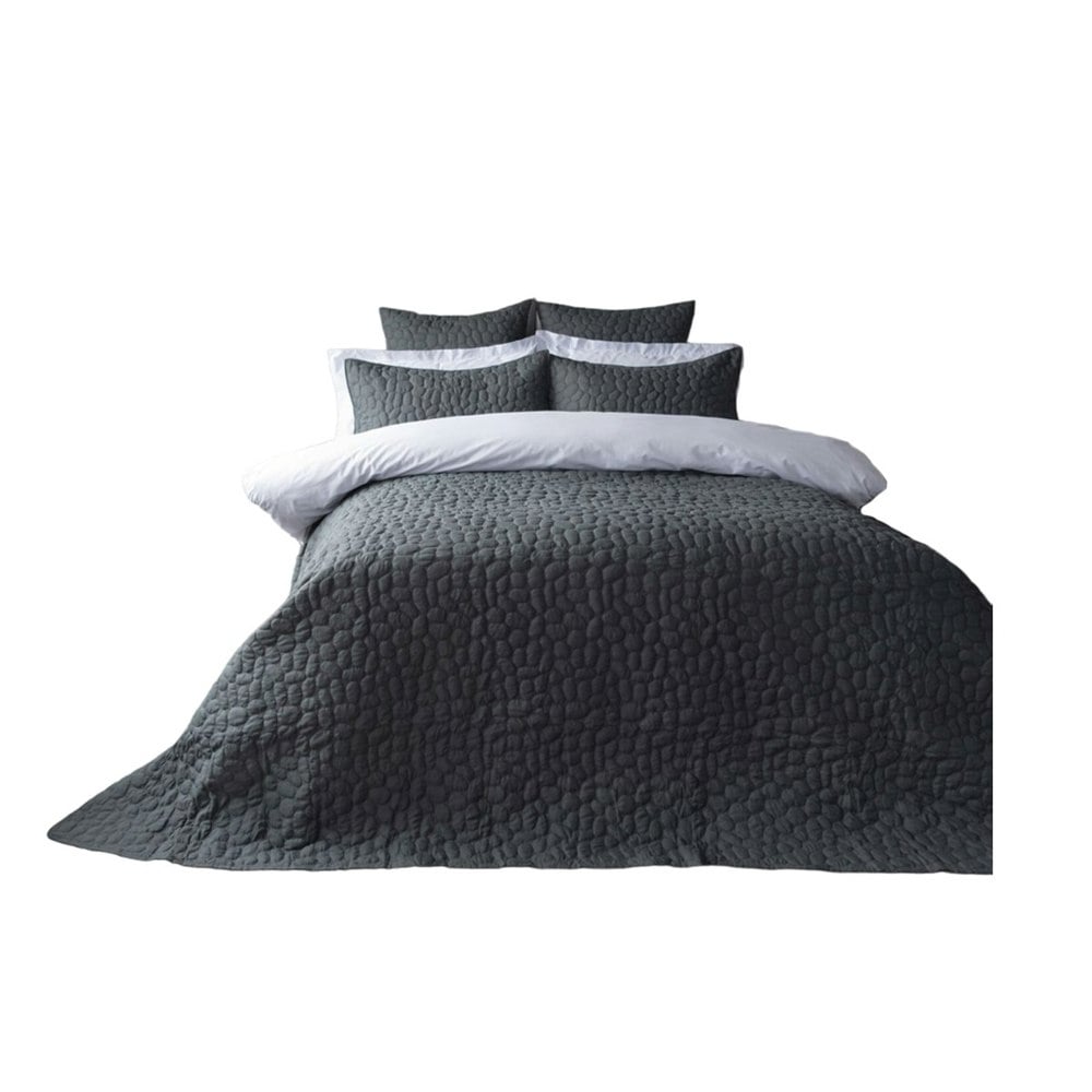 Belledorm Porto Pebbled Bedspread - Deep Charcoal