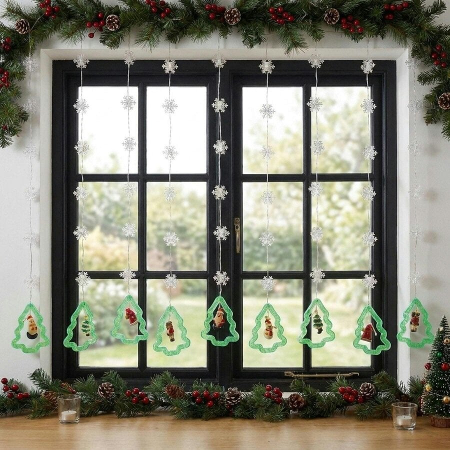 Garden Greatness Christmas Tree Twinkling Curtain Lights