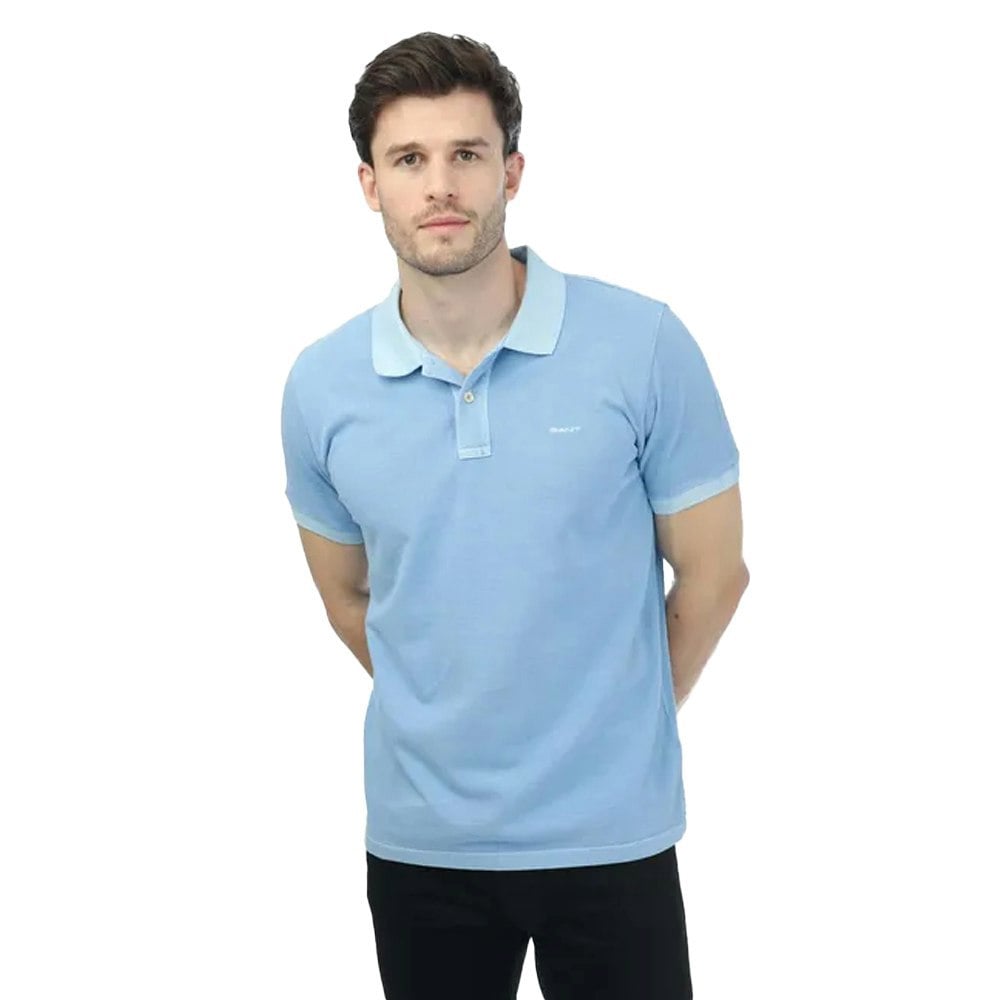 Gant Mens Sunfaded Rugger Pique Polo Shirt - Blue