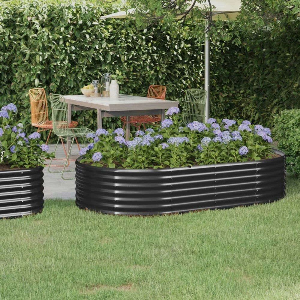 Berkfield Garden Raised Bed Powder-coated Steel 175x100x36 cm Anthracite