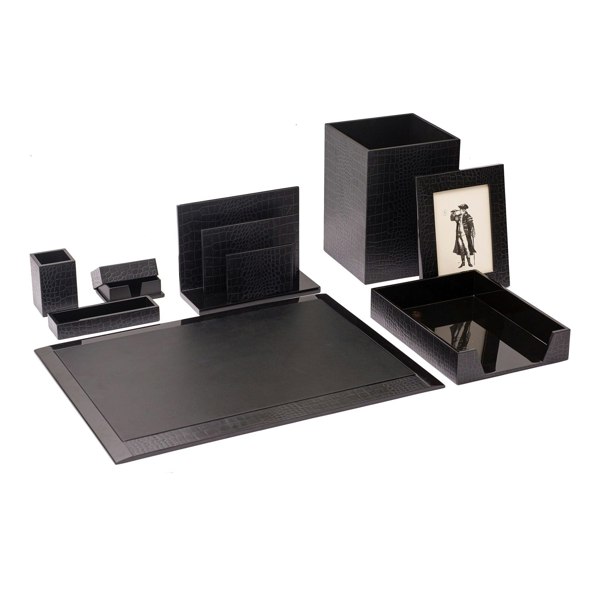 Chelsea Pen Tray - Luxury Croc Noir