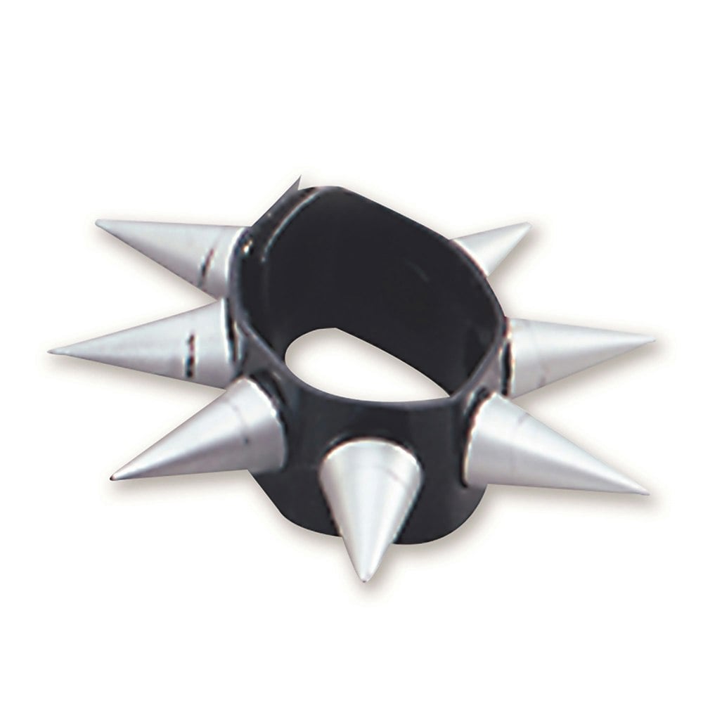Bristol Novelty Unisex Adults Spike Bracelet - Black/Grey