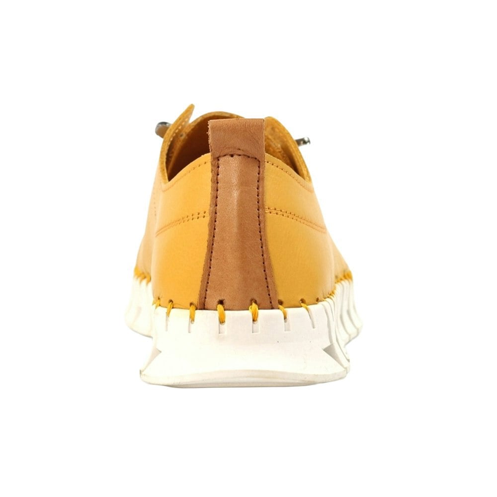 Lunar Womens/Ladies St Austell Leather Plimsolls - Yellow