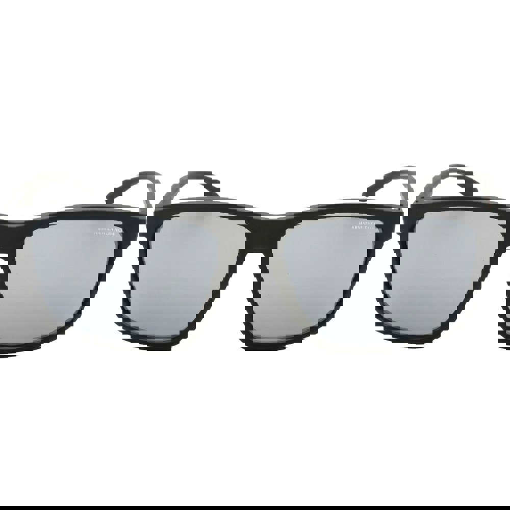 Armani Exchange Light Grey Mirrored Lens Black Sunglasses One Size