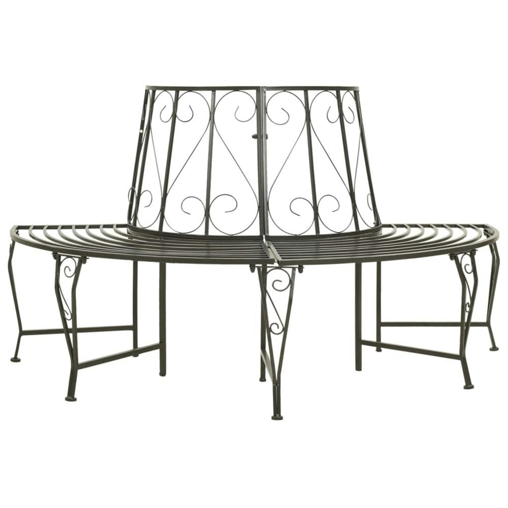 Berkfield Garden Half Round Tree Bench 160 cm Steel