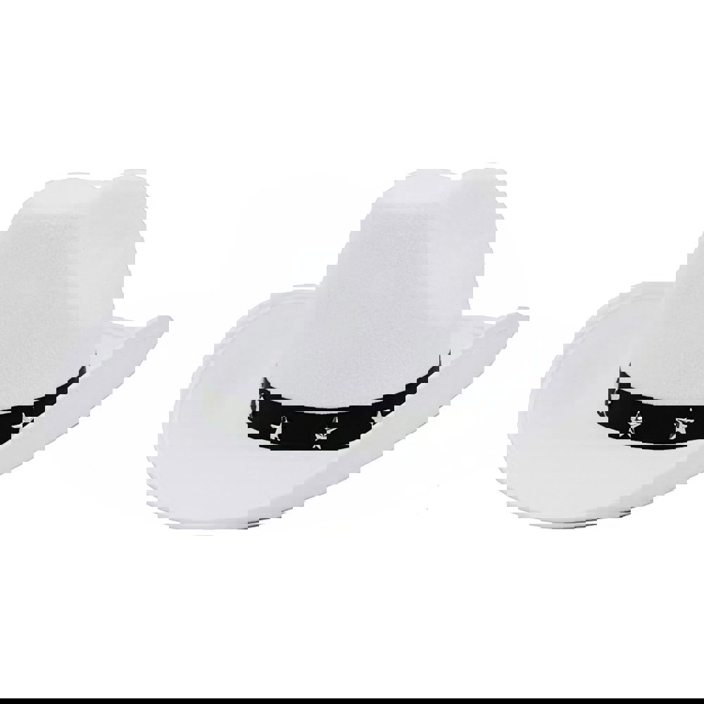 Bristol Novelty Unisex Adults Studded Cowboy Hat - White