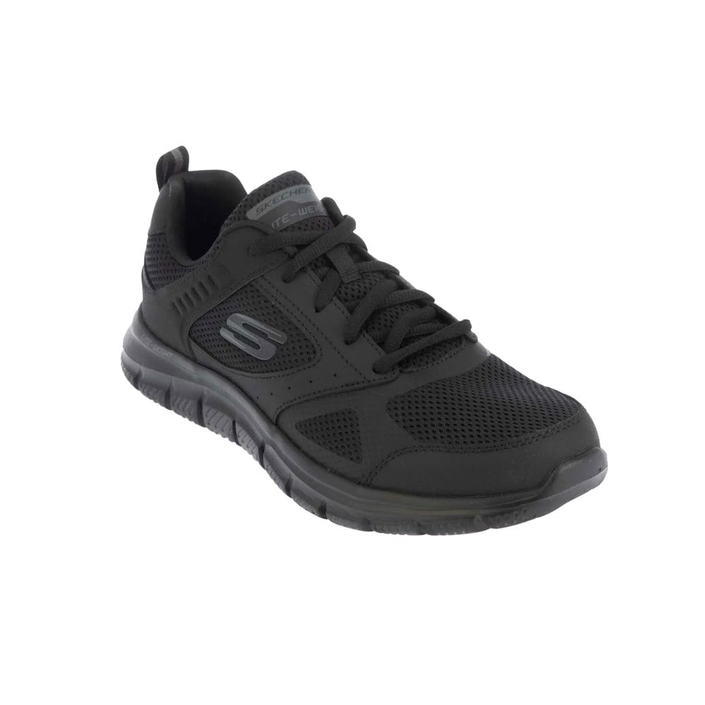 Skechers Mens Track Syntac Coated Leather Trainers - Black