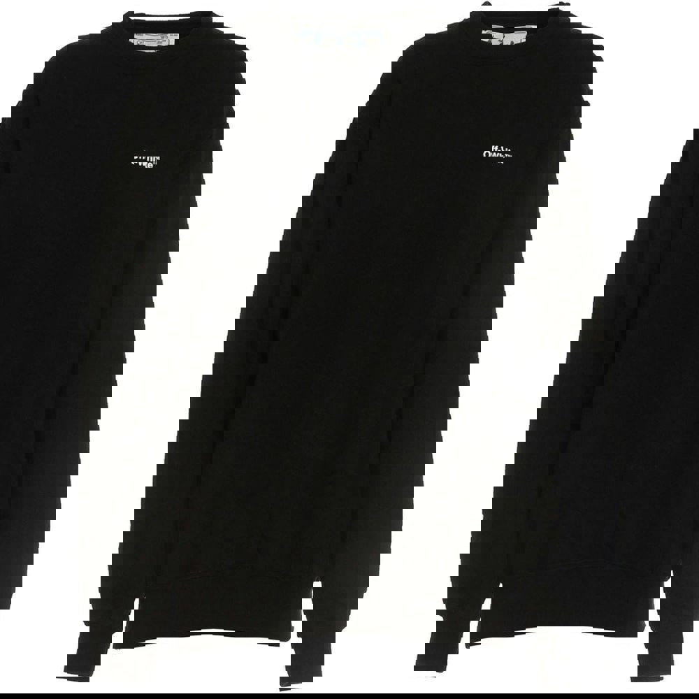 Off-White Diag Design on Back Regular Fit Black Sweatshirt XS