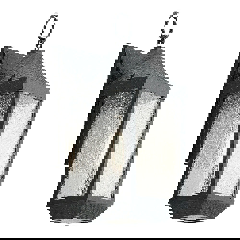 Outdoor IP44 1 Bulb Wall Light Lantern Distressed Black LED E27 60W d01817 Loops